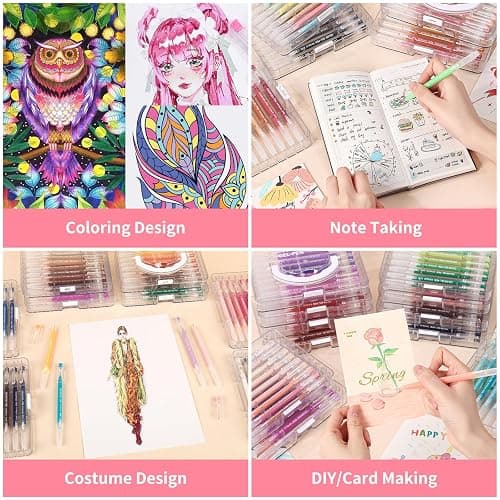 Joyask Gel Pens For Coloring, 45 Pack Colored Pens for Black Paper & White Paper, 0.6MM Fine Point Pens for Coloring, Writing, Drawing, Journaling, Note Taking, Office, Home thumbnail 6