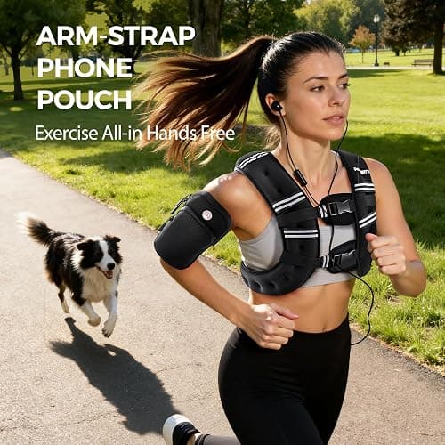 PACEARTH Weighted Vest,6lb/8lb/10lb/12lb/16lb/20lb/25lb/30lb Weight Vest with Reflective Stripe, Body Weight Vests for Women, Men, Weight Loss Workout, Strength Training, Running, Walking, Jogging thumbnail 5