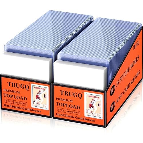 TRUGQ 400 Card Sleeves Top Loads for Cards,3"X4"Baseball Card Protectors,Toploaders Hard Plastic for Trading Game Sports Football Cards(200 Hard Protectors + 200 Soft Sleeves - Image 1