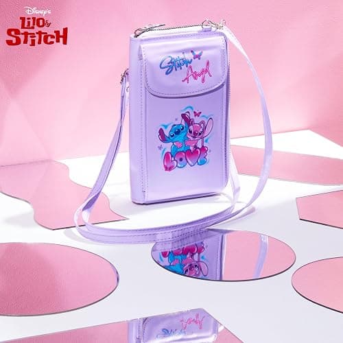 Disney Stitch Crossbody Bag for Girls Phone Bag with Card Slots Adjustable Strap - Pink thumbnail 2