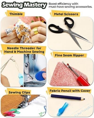 Heavy Duty Sewing Kit, Upholstery Repair Sewing Kit with Sewing Awl, 120PCS | Sewing Kit, Large-Eye Needles, Sewing Awl, Seam Ripper, 20 Colors Sewing Thread, Upholstery Repair, Leather Repair, DIY thumbnail 5
