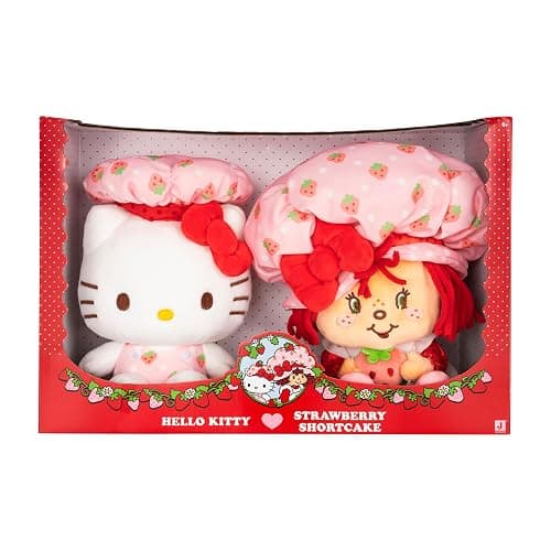 Hello Kitty® - 8-Inch Strawberry Shortcake x Hello Kitty® Plush 2-Pack - Officially Licensed Sanrio Product from Jazwares - Ages 6+ thumbnail 3