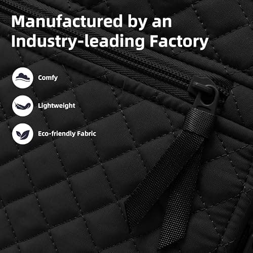 RosaRubus Backpack for Women,College Backpack,Quilted Casual Daypack,Waterproof Bookbag for 15.6Inch Laptop (Black) thumbnail 5