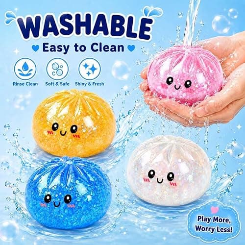 6PCS Squishy Toy Bulk for Adults,Random 6 Colors,Mini (2.2in) Stress Balls for Adults,Squishy Squeeze Relief Balls Bulk Fidget Toys,Christmas Stocking Stuffer Party Favors Gifts,Goodie Bags thumbnail 7