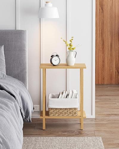 TUTOTAK Small Side Table, Narrow End Table, Skinny Sofa Table, Slim Nightstand, Couch Table, Living Room, Bed Room, Natural TB01BN062 thumbnail 4