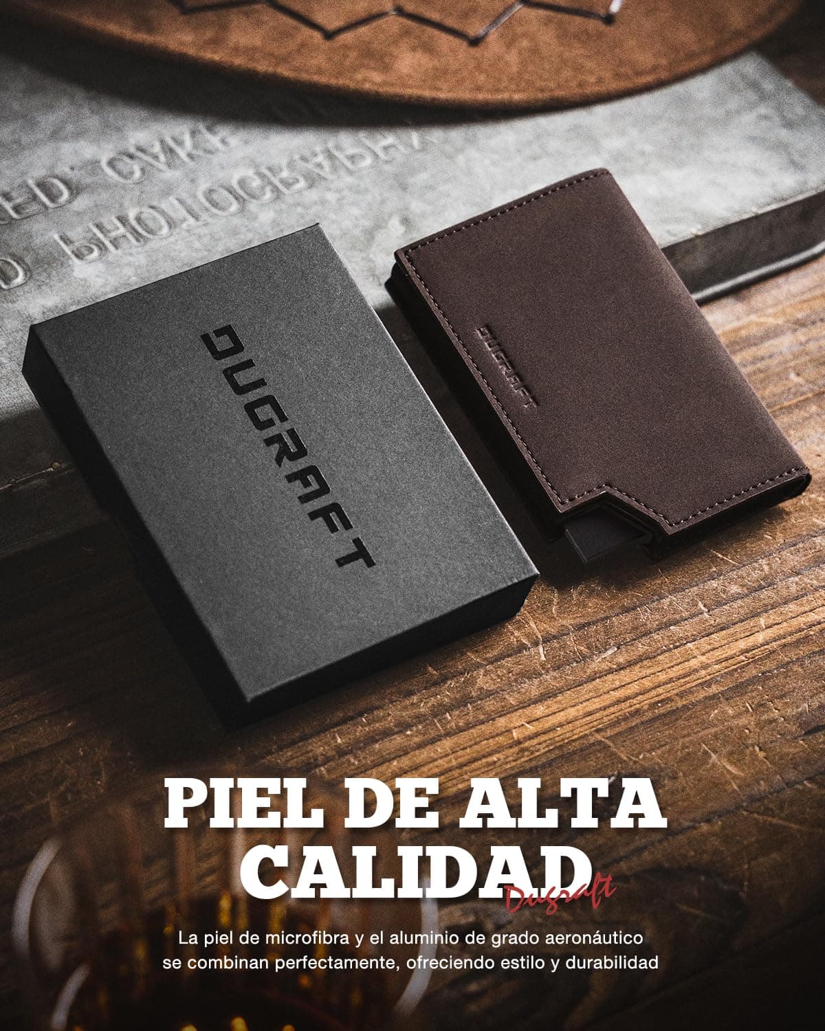 Tarjetero de Cuero, DUGRAFT Cartera para Hombre RFID Bloqueo Antirrobo Tarjetero para Caballero Plegable,con Bolsillo de Moneda Cierre Del imán Billetera, para Efectivo y Monedas, Regalos para Hombre thumbnail 6
