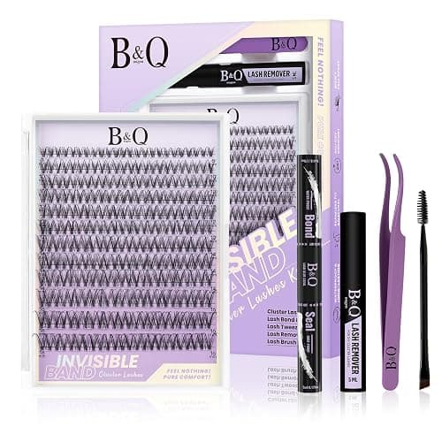B&Q Lashes Extension Set 144PCS Venus Lash Clusters Unsichtbares Band 8-16MIX Manga Wimpern Extensions Set Wispy NatüRliche Wimpern Cluster 7 tage halt Lazy Girl Wimpernverlängerung(Venus 8-16mix) - Image 1