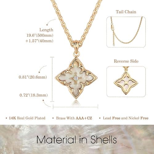 Fettero Gold Clover Necklace for Women Dainty 14K Gold Plated CZ Pendant Necklace Adjustable Chain Choker Charm Colorful Clover Pendant Lucky Necklaces for Women Jewelry thumbnail 6
