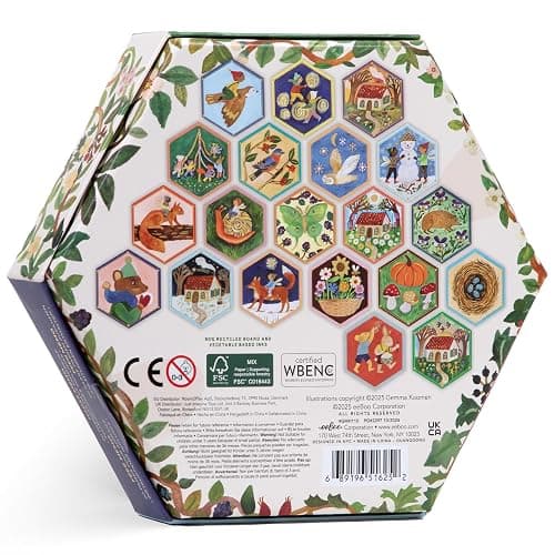 eeBoo: Memory & Matching Game - Cottage Fairies - 20 Hexagon-Shaped Matching Pairs, Nature Themed Concentration Tile Game, Kids Ages 3+, 1-4 Players thumbnail 3