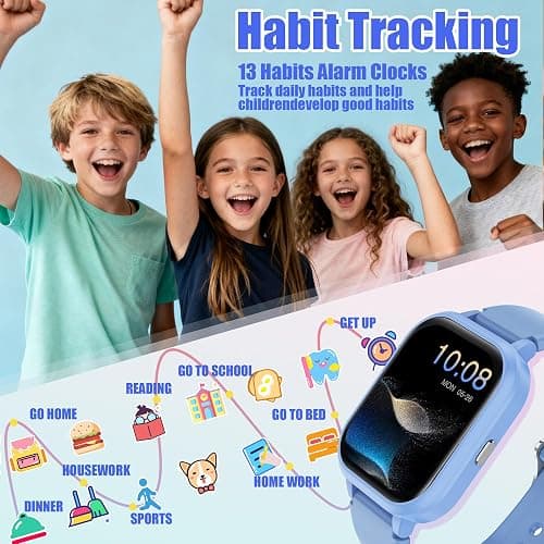 Kids Smart Watch 4-15 Ys, Standalone&APP Dual Use, Bluetooth Call, Kid Gift | 1.8'' IP68 Boys Girls Fitness Tracker, DIY Sports Modes, Heart Rate&Sleep Monitor, 13 Alarms, Weather, Smart Reminder, Games thumbnail 5