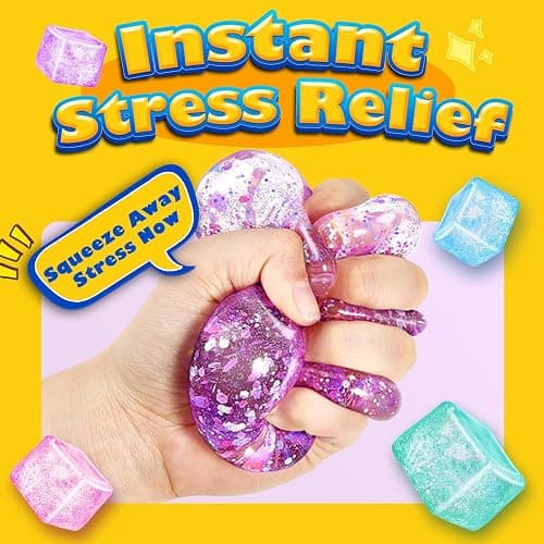 UGYWI Squishy Fidget Toys for Kids & Adults: 4 Pack Cube Sensory Squeeze Toy-Large Size 2.16'', Stress Anxiety Relief Balls, Gifts for Girls Boys Teens Party Favors, Toys for Ages 3 6 7 8 12 Years Old thumbnail 3