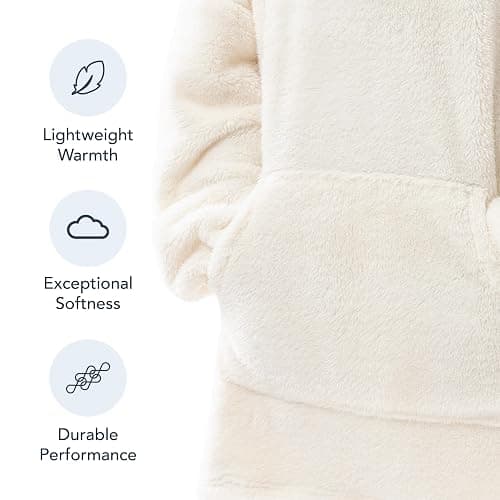 Berkshire Blanket Oversized Wearable Blanket Hoodie – SpaLoft Plush with Hood, Sleeves & Pocket thumbnail 6