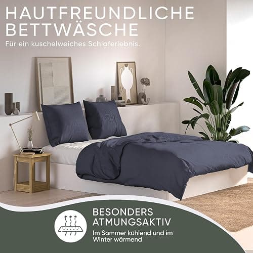 Bettwäsche (Dunkelblau, 135x200 + 80x80 cm) thumbnail 3