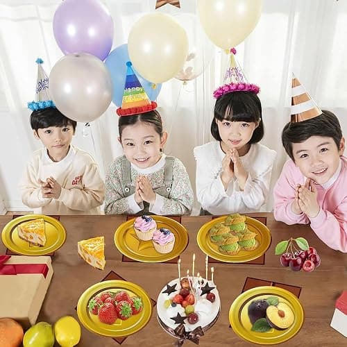 80PCS Mario Bros Birthday Supplies Kit for 20 Guests - Gold Mario Bros Theme Party Tableware Pack Includes Plates, Napkins, Plastic Forks thumbnail 4
