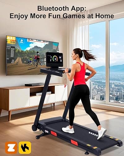 ATEEDGE Treadmill with Auto Incline, 20% Incline, 3.0HP, 10 MPH Running Machine, 18.5" Wide Belt, 350 lbs Capacity, Treadmill for Home with Bluetooth App thumbnail 6