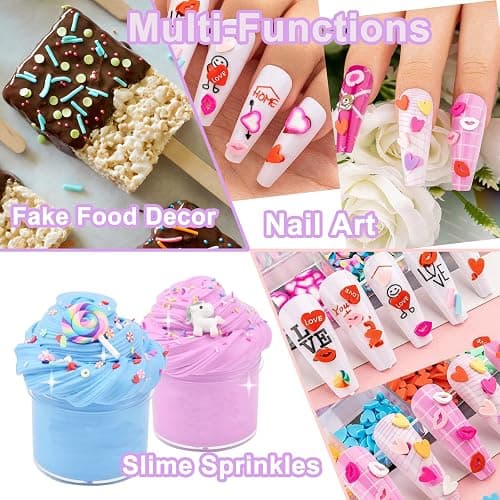 LIKETURE Fake Sprinkles 12 Jars 180g Polymer Clay Sprinkles Fake Candy Sprinkles Faux Sprinkle for Resin Slime Craft Plastic Sprinkle Nail Art Phone Case DIY Shaker Card Filler (12 Mixed Colors-180G) thumbnail 6
