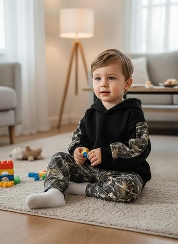 MINIFEIKO Toddler Baby Boys Camouflage Sweatsuit thumbnail 3