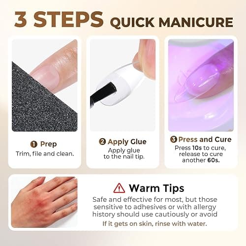 UNA GELLA 9 in 1 Gel Nail Glue for Clear Acrylic Nails Tips 2Pcs 10ml | Long Lasting Super Strong Brush on Nail Gel Glue for False Press on Nails Tips Base Blooming Gel, U V Light Required thumbnail 9