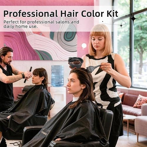 ROOHUA 8 Pcs Hair Dye Kit with Brush, Reusable Home Salon Color Hair Tools | Complete set:bowl,brush,comb,clips,disposable gloves & shower cap, easy mixing & application,for bleaching,dyeing (8, Black) thumbnail 7