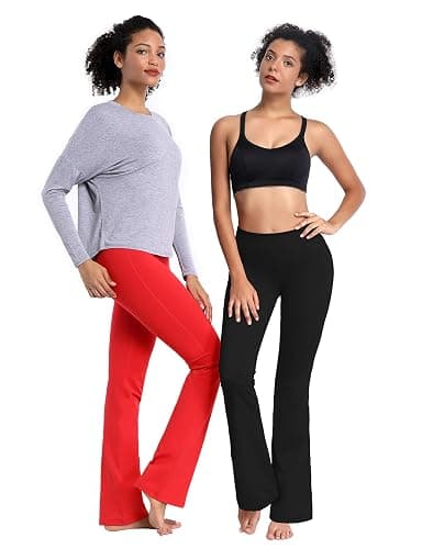 BUBBLELIME 29"/31"/33"/35"/37" 3 Styles Women's High Waist Bootcut Yoga Pants Basic/Side Pockets Tummy Control Workout Flared thumbnail 4