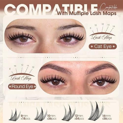 Manga Lash Clusters Fairy Eyelash Clusters 8-14mm Anime Cluster Eyelash Extension Natural Lashes Clusters Wispy Cluster Lashes Spiky Individual Lashes with Soft Band Eyelashes Clusters for Clean Girl thumbnail 6