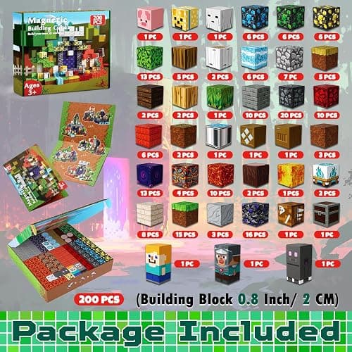 Magneverse 200 PCS 0.8in Magnetic Blocks, Magnet Toys for Kids, Magnetic Building Blocks Cubes, Stacking Magnets, School STEM Toys for Boys and Girls Age 3+ Years Old (Theme: Portal) thumbnail 2