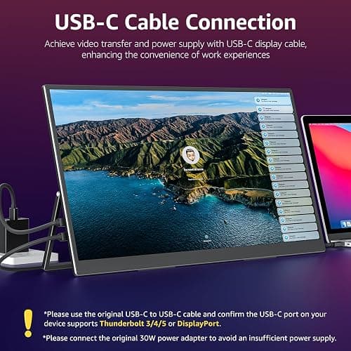 VisionOwl Large Portable Monitor 18.5-Inch 1080P FHD 100Hz Refresh Rate Laptop Monitor, 125% sRGB, IPS Panel, USB-C & HDMI for Laptop, PC, Mac, PS5, Xbox, Built-in Kickstand, Speakers, VESA Mountable thumbnail 2