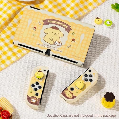 Kuitmor Protective Shell for Switch OLED,Slim Cute Pattern Dockable Cover Case Compatible with Switch OLED,Anti-Scratch and Shock-Absorption Design Cover Skins for Joystick（Pompompurin） thumbnail 6