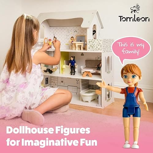 Dollhouse People, Bendable Dollhouse Family Set – 9 Poseable Figures Including Grandpa, Grandma, Mom, Dad, Sister, Brother, Cousins, and a Baby Girl – Perfect for Dollhouse Play and Imaginative Fun thumbnail 6