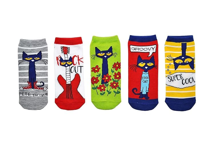 Pete the Cat Socks (Adult) (5 Pair) - (Women) Low Cut Socks - Fits Shoe Size: 4-10 (Ladies) - Image 1