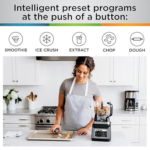 Ninja BN801 Professional Plus Kitchen System, 1400 WP, 5 Functions for Smoothies, Chopping, Dough & More with Auto IQ, 72-oz.* Blender Pitcher, 64-oz. Processor Bowl, (2) 24-oz. To-Go Cups, Grey thumbnail 12
