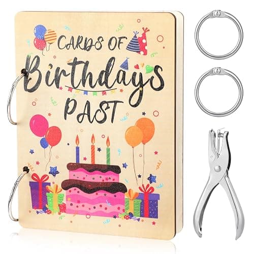 Thyle Birthday Greeting Card Organizer Card Keeper Album Card Keeper with Metal Buckles Binding Binder Collection Keepsake Album Holder for Memory Greeting Card Photo - Image 1
