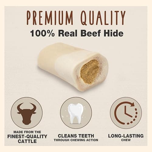 Cadet Stuffed Shin Bones for Dogs, Peanut Butter Flavor, Large, 5-6" | Long lasting dog chew bone for aggressive chewers, supports dental health, dog bones for large dogs, keeps dogs busy thumbnail 3