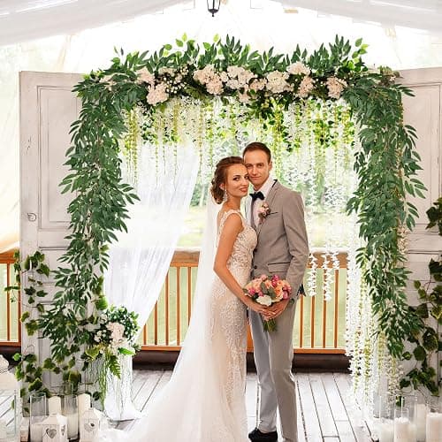 RECUTMS Artificial Willow Leaves Vine Twigs 2Pcs 5.9Ft Fake Hanging Ivy Plants Silk Green Leaf Rattan Garland Greenery Decor for Indoor Outdoor Home Wedding Arch Jungle Beach Birthday Party Garden thumbnail 5