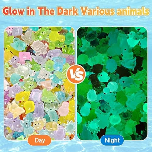 50 Pcs Mystery Bag Mini Resin Animals Glow in The Dark Figurines, Mini Figures Blind Bags for DIY Crafts, Fairy Garden Decor, Dollhouse Accessories, Party Favors, Surprise Gifts for Kids thumbnail 4
