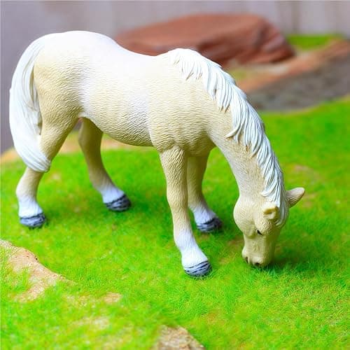 Higherbros Horse Toy for Kids and Toddlers, Farm Animal Horse Figurine for Birthday Cake Topper, Garden Decoration, Party Favors, Kids School Project (Beige) thumbnail 2