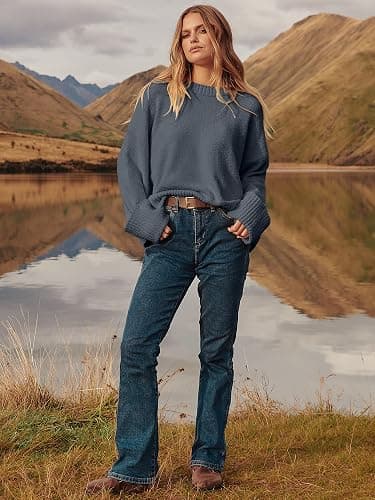 ANRABESS Women's Oversized Sweaters 2025 Long Sleeve Fuzzy Knit Casual Chunky Pullover Sweater Fall Outfits Clothes thumbnail 7