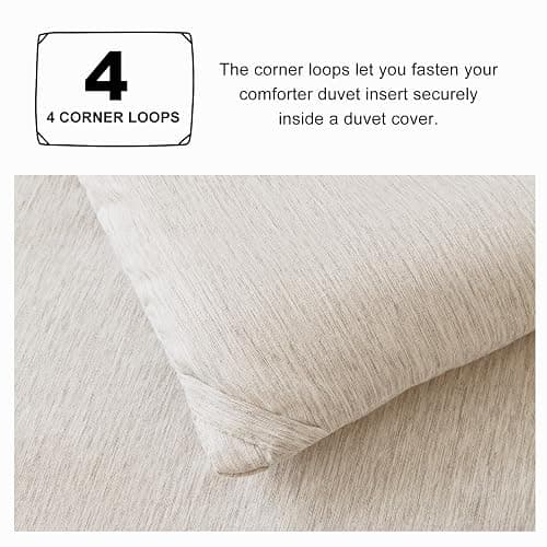 CozyLux Full Size Comforter Set - 3 Pieces Beige Soft Luxury Cationic Dyeing Bedding Comforter for All Season, Breathable Lightweight Fluffy Boho Bed Sets with 1 Comforter and 2 Pillow Shams thumbnail 5