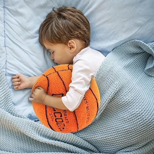Cuscino da Basket in Peluche 3D, 25 cm - Morbido Decorazione 2024, Creativo per la Stanza - Regalo per Bambini Amanti del Basket thumbnail 5