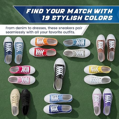 hello basics Canvas Shoes for Women Casual Low Top Sneakers Fashion Womens Tennis Shoes for Everyday Wear thumbnail 4