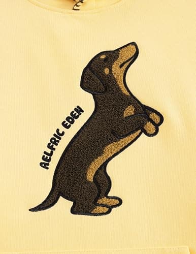 Aelfric Eden Dog Graphic Hoodies Unisex Oversized Dachshund Pullover Hoodie Y2k Streetwear Hooded Sweatshirt thumbnail 3