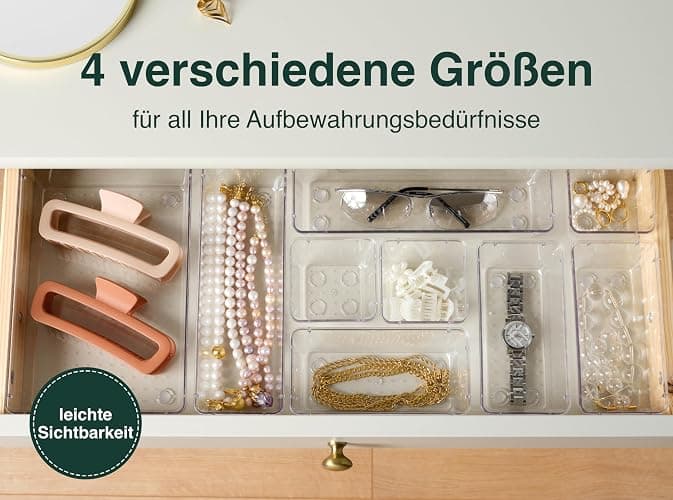 uandu Schubladen Organizer, 25er Set, Schreibtisch Organizer, Küchen Organizer, Organizer Schubade, Schminktisch Organizer, Make up Organizer, Schubladentrenner, Badezimmer Organizer, Organizer Küche thumbnail 4