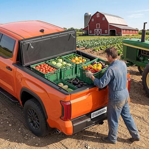 LX5 Low Profile Flip Up Truck Bed Cover for 22-26 Toyota Tundra 5.5ft (67") | Scratch& Weather Resistant FRP Panels, Aluminum Alloy Frame, Flip-Up Design Provides Full Bed Access, No-Drill Installation thumbnail 9
