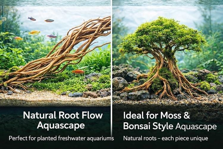 Azil Natural Aquarium Driftwood Root – Driftwood for Aquarium Decor, 170g~0.38lb (14″–16″), Fish Tanks, Terrariums, Aquascaping & Planted Tanks thumbnail 7