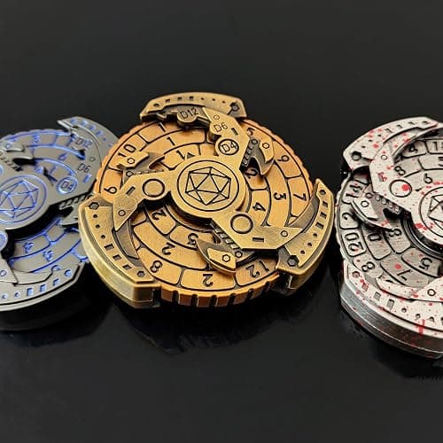 FLUEFOWL Shadow Roulette Dice Spinner for DND Dice Set, 7-in-1 Dragon Metallic D&D Dice with Gift Case for Dungeons and Dragon Game, RPG Role Playing Table Game Gifts (Black Gold) thumbnail 4