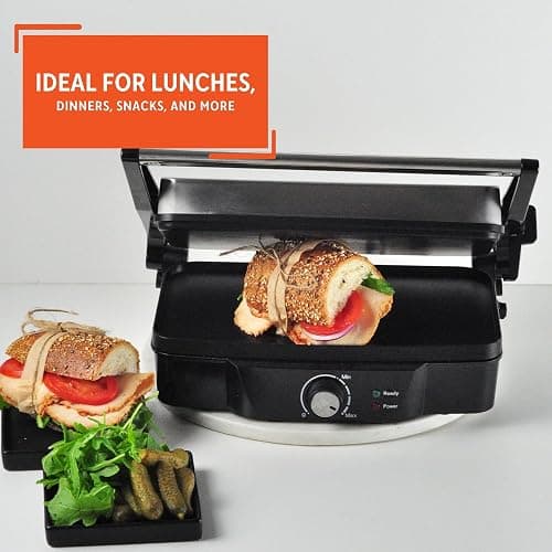 IMUSA Stainless Steel Panini Press Electric with Adjustable Temperature Settings and Nonstick Plates, 1200W thumbnail 8