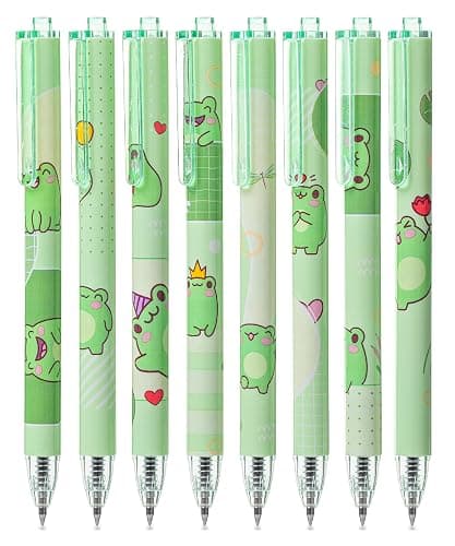 Mr. Pen- Cute Frog Gel Pens, 8Pack, Black Ink, Cute Animal Pen, Gel Pens Fine Point 0.5mm - Image 1