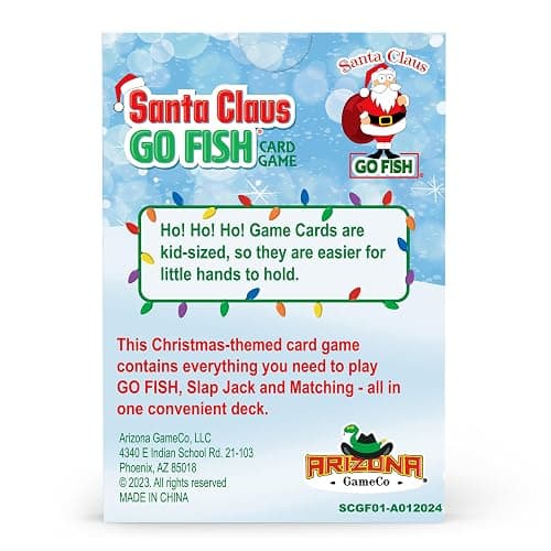 Santa Claus Go Fish – A Family Christmas Game for Kids Ages 4 & Up | Go Fish, Old Maid, and Slap Jack in One Deck (Holiday Stocking Stuffers, Gift for Boy or Girl, Fun Family Board Game Night) thumbnail 6