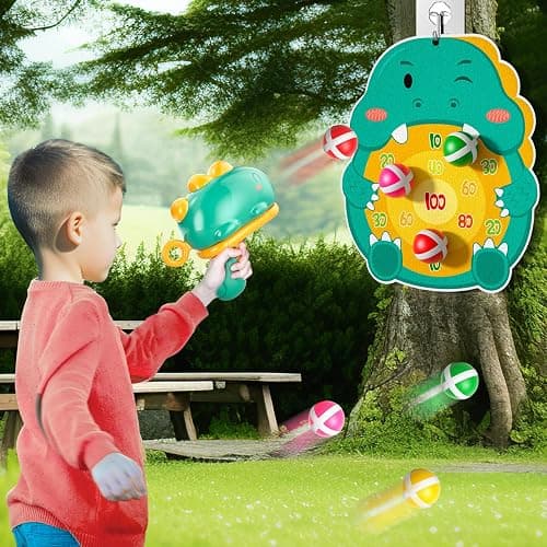 Bennol Dinosaur Shooting Game Toys Gifts for 3 4 5 6 Year Old Boys Kids, Dinosaur Outdoor & Indoor Dart Board with Sticky Balls Toys for Kids Ages 3-5 6-8, Birthday Gifts for 3+ Year Old Boys Girls thumbnail 7
