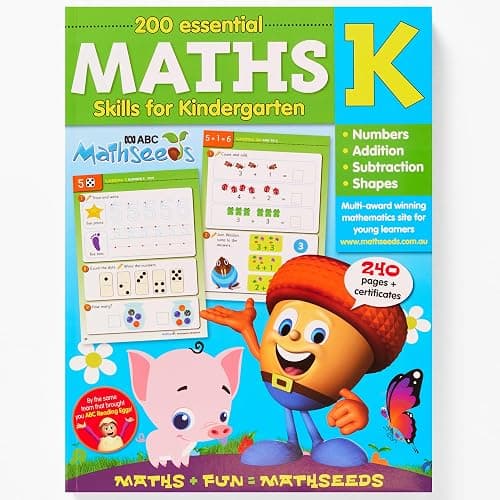 Kindergarten, 1st Grade & 2nd Grade Math Workbook Ages 4-8, 600 Essential Lessons, Numbers, Operations, Fractions, Shapes, Worksheets + Yearly Planner, 260 Full Color Pages Each, Mathseeds thumbnail 2